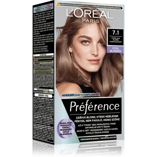 L’Oréal Paris Préférence barva na vlasy odstín 7.1 Ashy Blond 1 ks