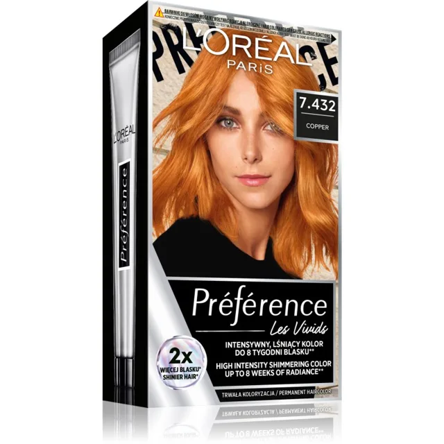 L’Oréal Paris Préférence Vivids barva na vlasy odstín 7.432 copper 1 ks