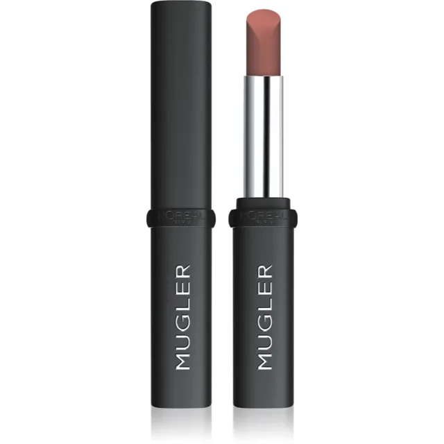 L’Oréal Paris x Mugler polomatná rtěnka s hydratačním účinkem odstín 02 Nude 1.8 g