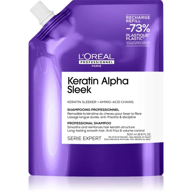 L’Oréal Professionnel Serie Expert Keratin Alpha Sleek šampon pro hladký vzhled vlasů Refill 500 ml