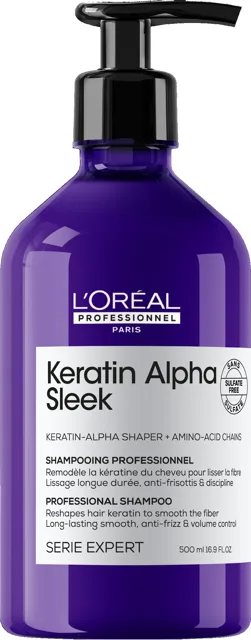 L'Oréal Professionnel Uhlazující šampon Keratin Alpha Sleek Shampoo 500 ml
