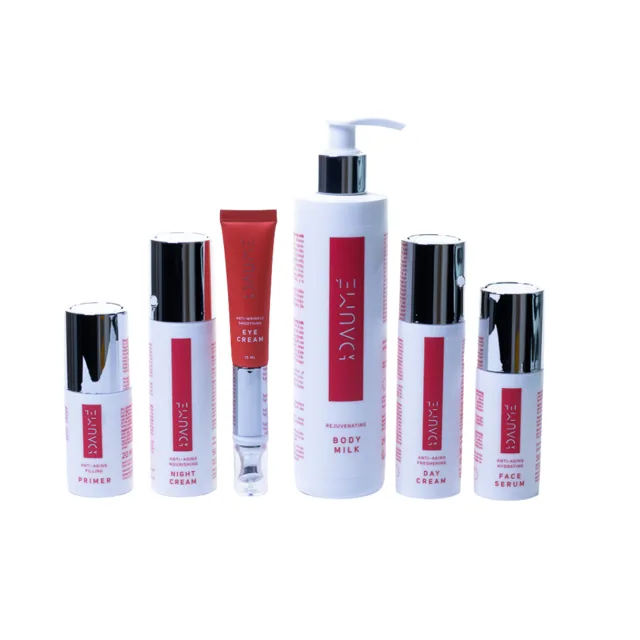 La Daumé Dárková sada luxusní kosmetiky pro zralou pleť 6v1 (sonický oční krém 15 ml, sérum 30 ml, denní a noční krém 50 ml, báze 20 ml, tělové mléko 250 ml)