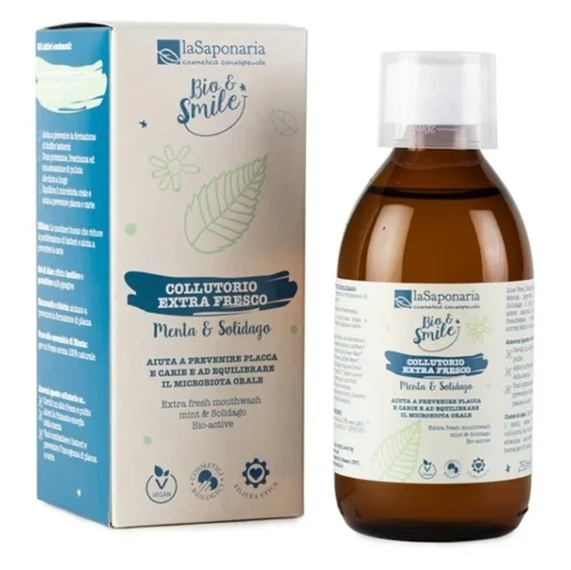LA SAPONARIA Extra svěží ústní voda s mátou a zlatobýlem BIO 250 ml
