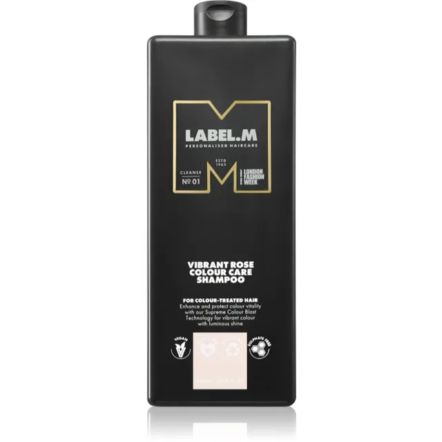 label.m Vibrant Rose Colour Care Shampoo hydratační šampon pro barvené a melírované vlasy 1000 ml