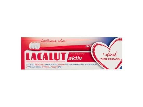 Lacalut Aktiv speciální zubní pasta 75 ml + zubní kartáček