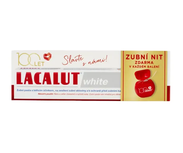 Lacalut White zubní pasta 75ml+dentální niť