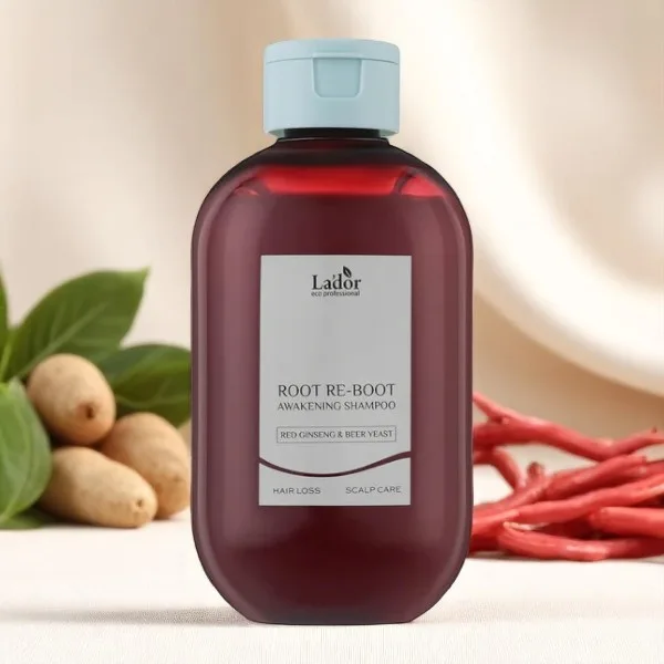 Lador - Root Re-Boot Awakening Shampoo  Red Ginseng & Beer Yeast - Šampon proti vypadávaní vlasů s ženšenem a pivními kvasnicemi - 300 ml