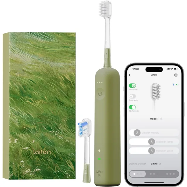 Laifen Wave Special elektrický zubní kartáček + 2 náhradní hlavice Green 1 ks