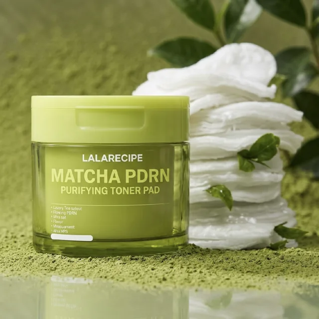 LALARECIPE - Matcha PDRN Purifying Toner Pad – Čisticí tonerové tamponky s matchou a PDRN - 220 ml