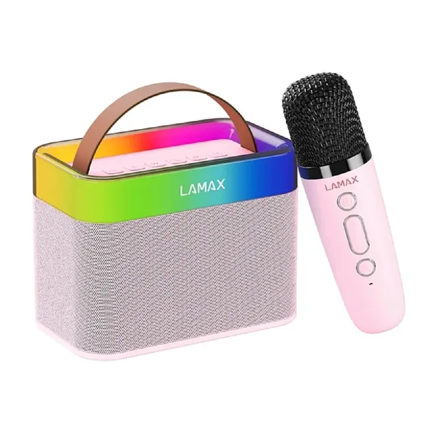 LAMAX KaraokeKid1 Pink Dětský reproduktor s karaoke