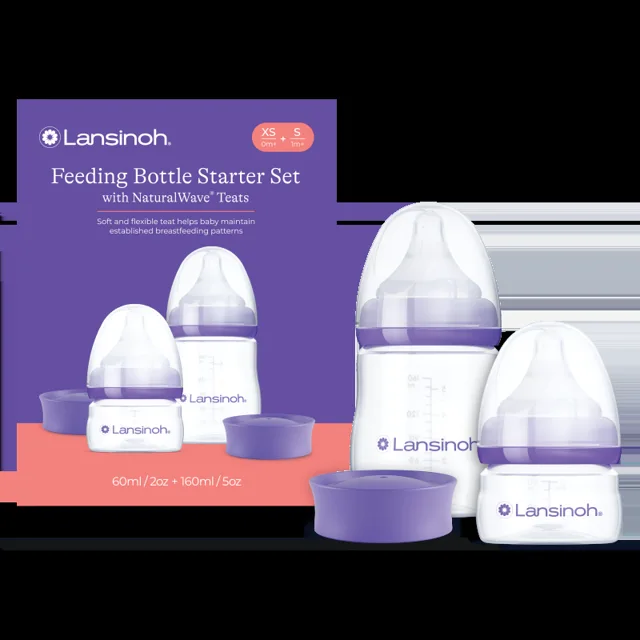 Lansinoh startovací set lahví 1x 60ml + 1x 160ml s NaturalWave TM savičkou (XS+S)