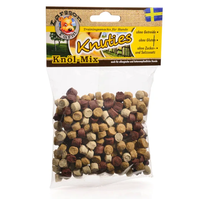 Larsson Farm Knuties - Výhodné balení: 3 x 1, Směs kousků (4 druhy, 150 g)
