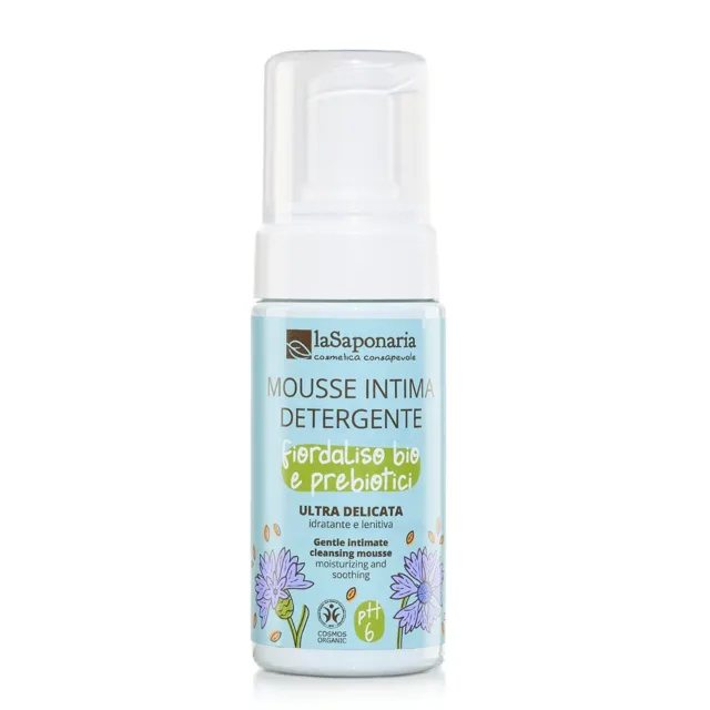 laSaponaria Intimní mycí pěna s chrpou & prebiotiky BIO 100 ml