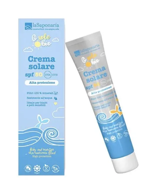 laSaponaria, opalovací krém pro děti a citlivou pokožku SPF 50, BIO, 40 ml