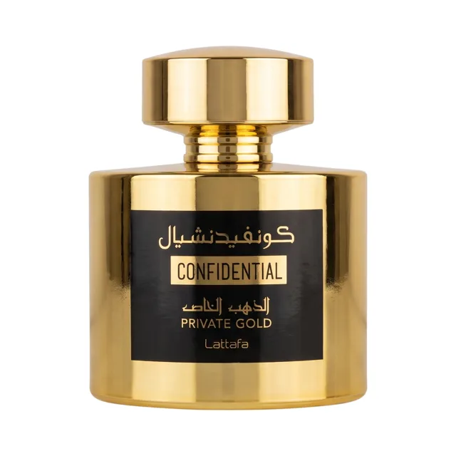 Lattafa Confidential Private Gold parfémovaná voda unisex 100 ml Stav: minimálně 90 % objemu a bez krabice