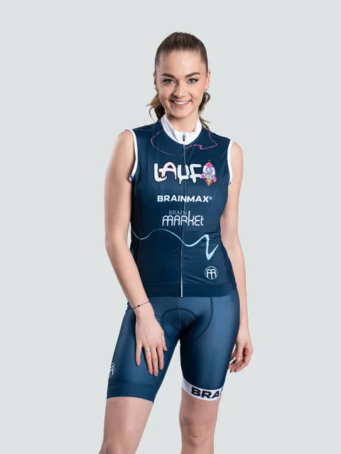 LAUF cyklistický dres bez rukávů, modrý Velikost: L