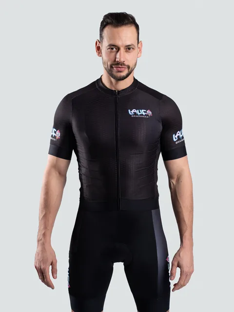LAUF unisex cyklistický set, dres a kraťasy, černý Velikost: XL