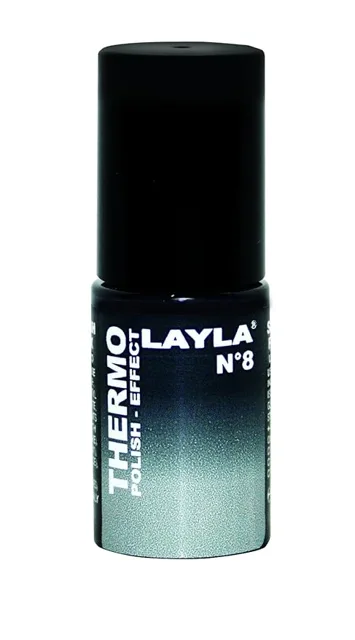 LAYLA Lak na nehty s termo efektem #8 od tmavě šedé po světle šedou 5ml