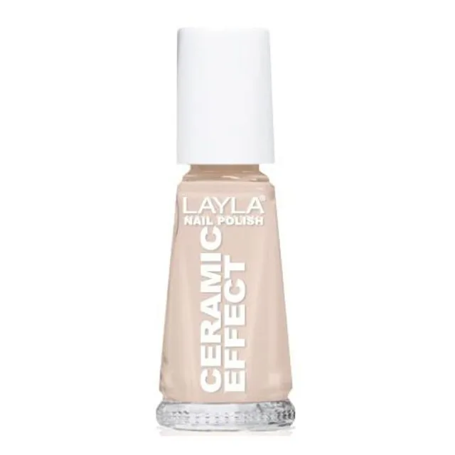 Layla Nail Polish, lak na nehty Ceramic Effect, odstín 002 White peach, 10 ml