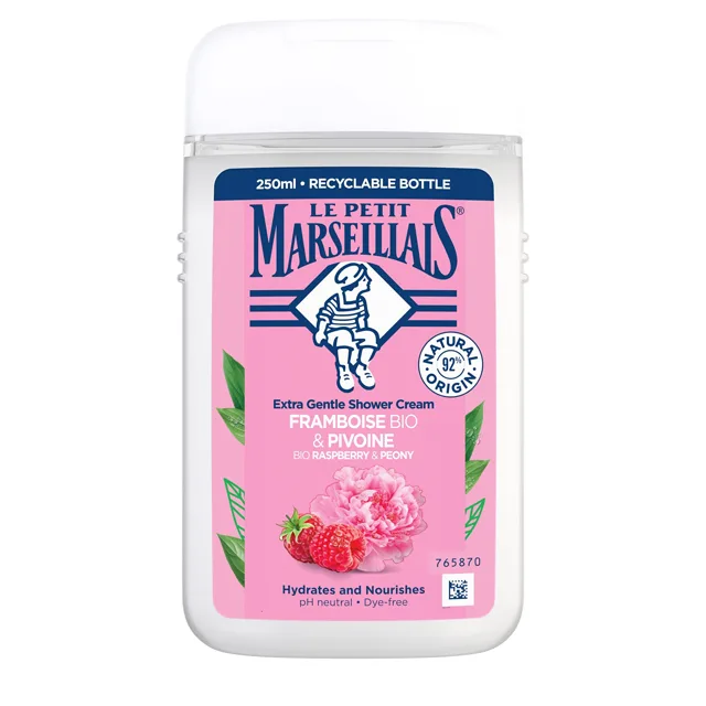 Le Petit Marseillais Krémový sprchový gel Bio Raspberry & Peony 250 ml