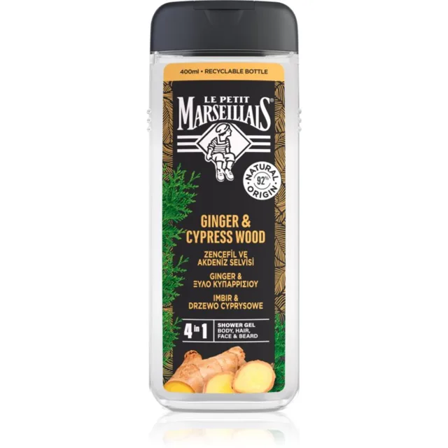 Le Petit Marseillais Zázvor & Cypřiš sprchový gel 4 v 1 pro muže 400 ml