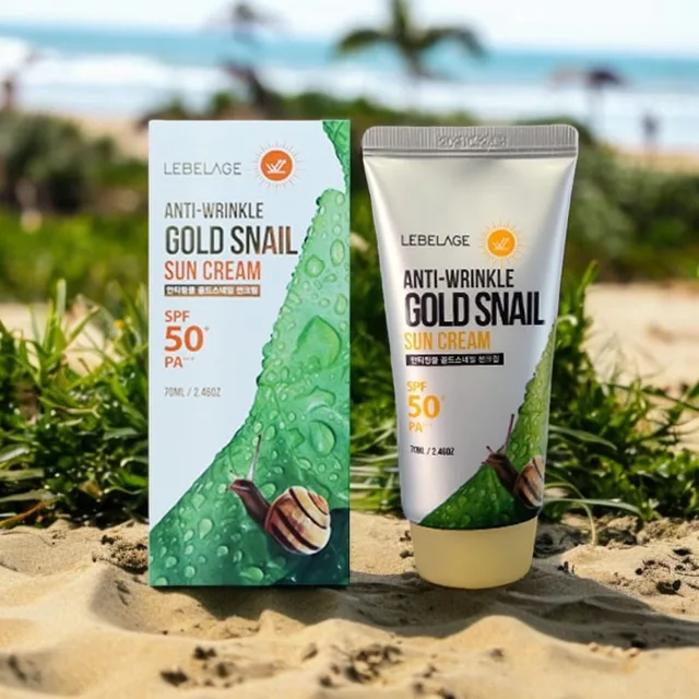 LEBELAGE - Anti-Wrinkle Gold Snail Sun Cream - SPF se šnečím mucinem a ochranou 50+/PA+++ - 50 ml