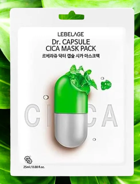 LEBELAGE - Capsule Cica Mask Pack - Zklidňující plátýnková maska s centellou - 28 ml