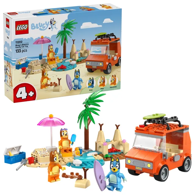 LEGO® Bluey 11202 Bluey a rodinný výlet autem na pláž