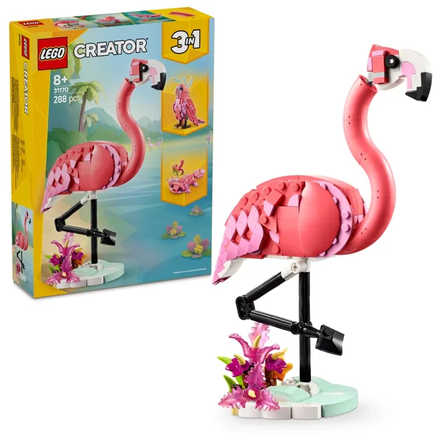 LEGO® Creator 3 v 1 31170 Divoká zvířata: Růžový plameňák