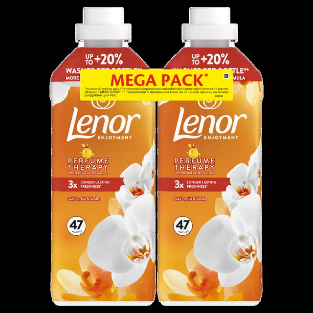 LENOR Gold Orchid & Vanilla Aviváž 94 praní 2 x 987 ml