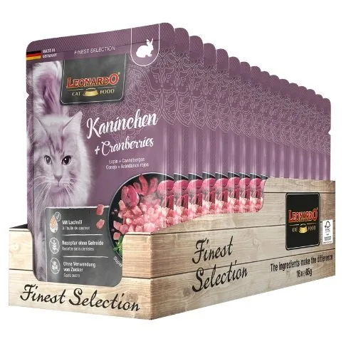 LEONARDO Finest Selection Králík s brusinkami 16x85 g