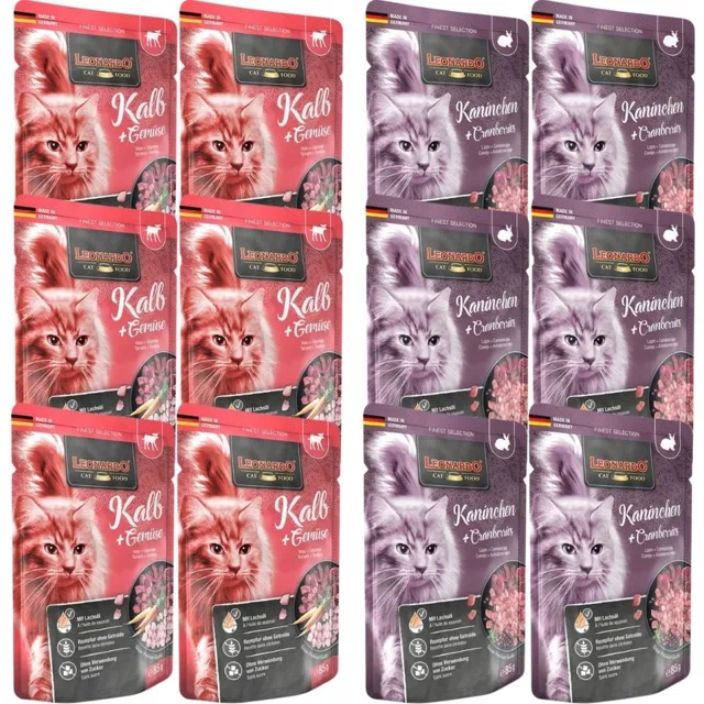 LEONARDO Finest Selection Králík s brusinkami 6x85 g + Telecí se zeleninou 6x85 g