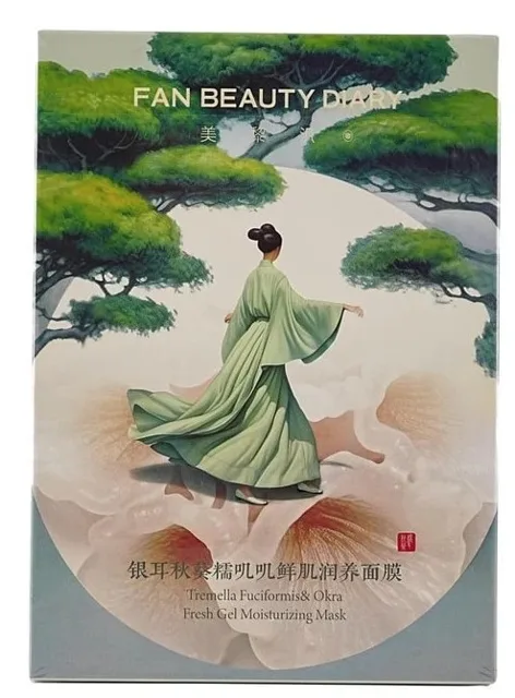 Lepkavá maska ​​China Fan Beauty Diary Tremella a Okra Glutinous Jijiji 5 kusů