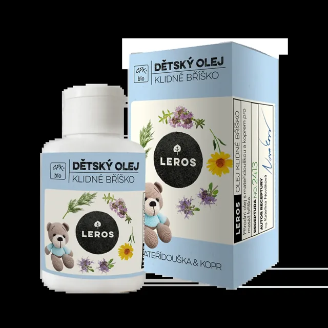 LEROS BIO DĚTSKÝ OLEJ KLIDNÉ BRUŠKO s mateřídouškou a koprem 60 ml