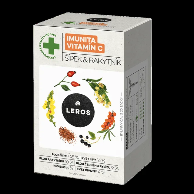 LEROS Imunita vitamín C šípek & rakytník 20 sáčků