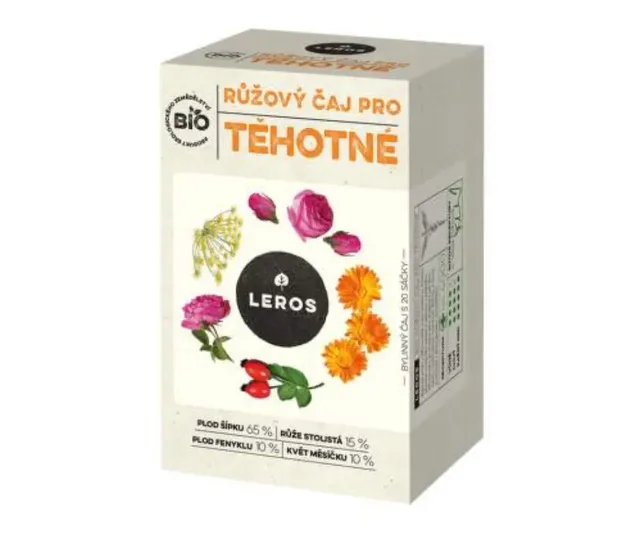 LEROS Růžový čaj pro těhotné BIO 20 x 2 g