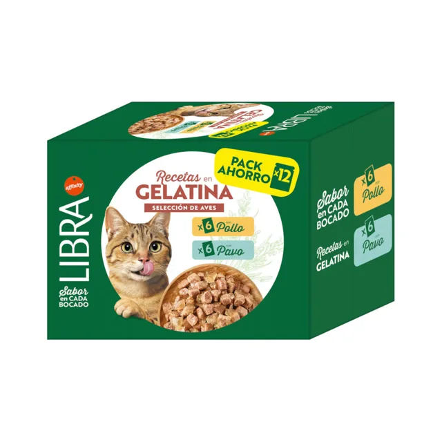 Libra Cat výběr z drůbežího v želé kuře a krůta -12 x 85 g