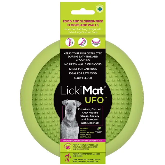 LickiMat lízací podložka pro psy UFO, zelená - Ø 18,5 x V 6 cm