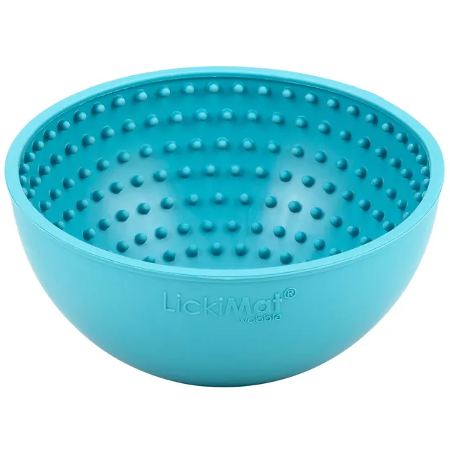 LickiMat Wobble miska pro psy, tyrkysová - D 21 x Š 19 x V 9,5 cm