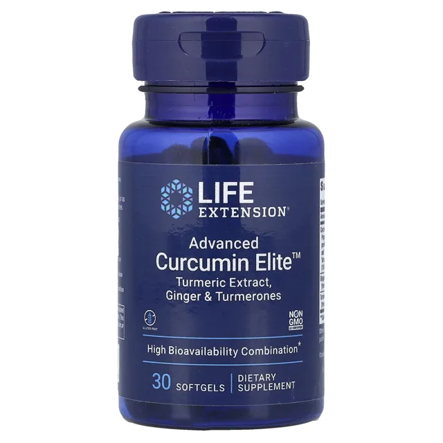 Life Extension Advanced Curcumin Elite, kurkuma a zázvor, 30 softgelových kapslí