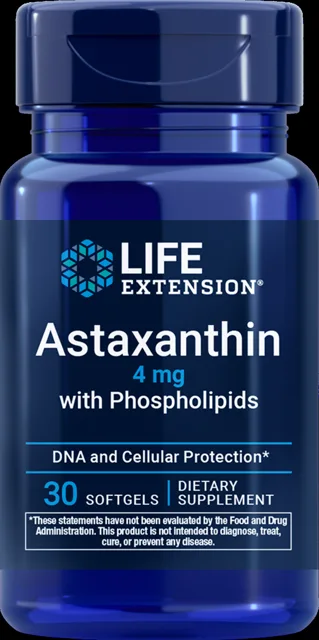 Life Extension Astaxanthin s Phospholipids, 4 mg, 30 softgelových kapslí