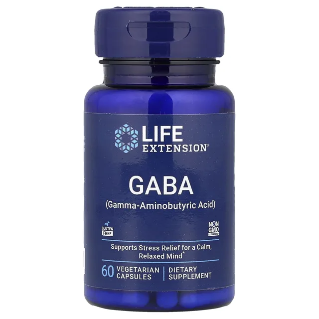 Life Extension GABA, 60 rostlinných kapslí
