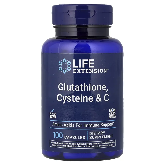 Life Extension Glutathion, cystein a vitamín C, 100 kapslí