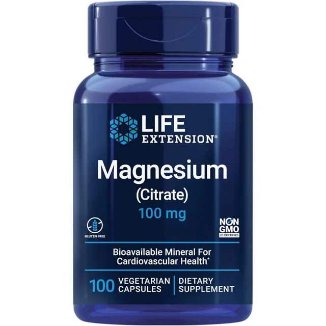 Life Extension Hořčík citrát, 100 mg, 100 rostlinných kapslí