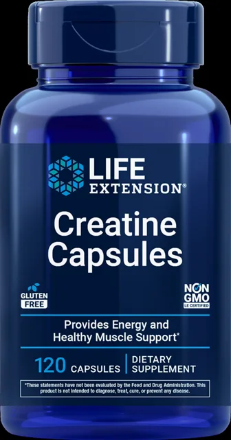 Life Extension Kreatin monohydrát, 1 000 mg ve 2 kapslích, 120 kapslí