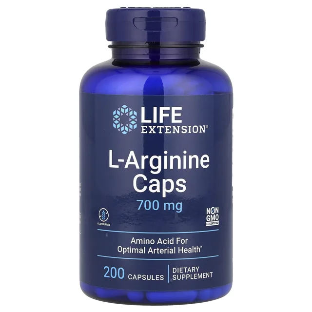 Life Extension L-arginin, 700 mg, 200 rostlinných kapslí