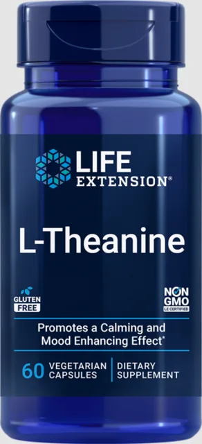 Life Extension L-theanin, 60 rostlinných kapslí