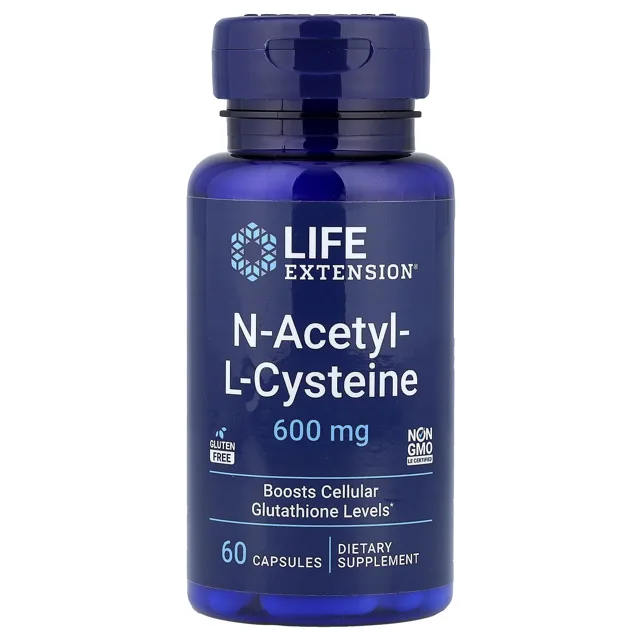 Life Extension N-acetyl-L-cystein, 600 mg, 60 kapslí