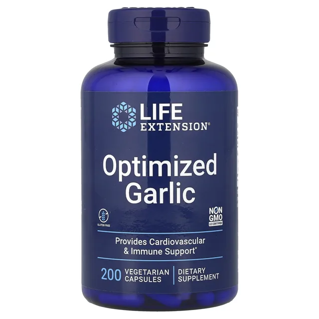 Life Extension Optimized Garlic, 200 rostlinných kapslí