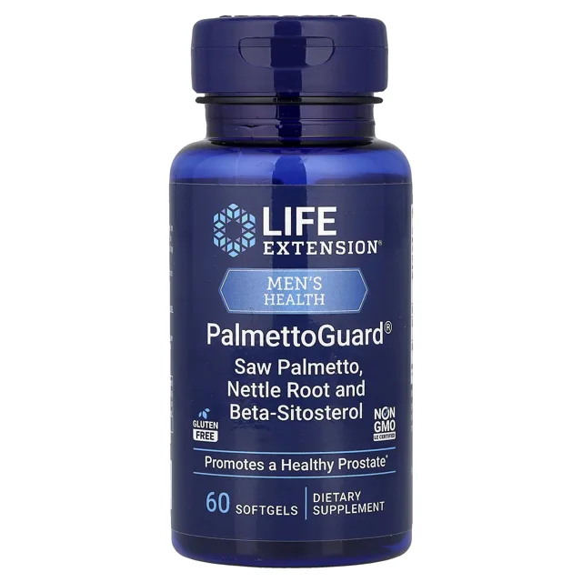 Life Extension PalmettoGuard se serenou plazivou, kořenem kopřivy a beta-sitosterolem, 60 softgelových kapslí
